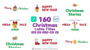 Videohive 160 Christmas Sale&Greeting Badges Titles template preview