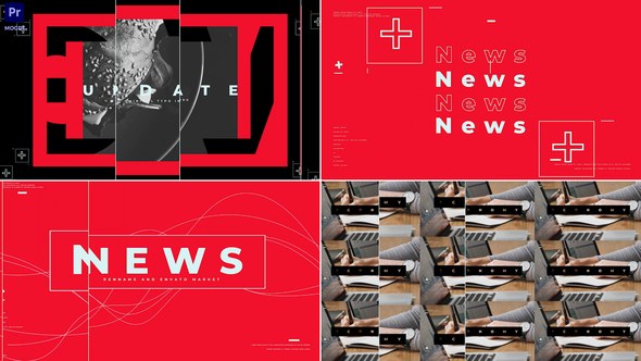 Minimal News Typo Intro Premiere Pro template preview