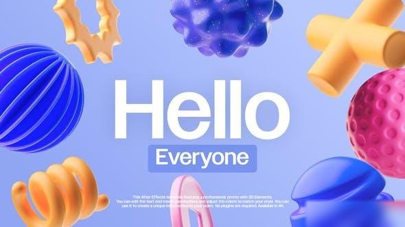 Videohive Trendy 3D Shape Opener Openers template preview