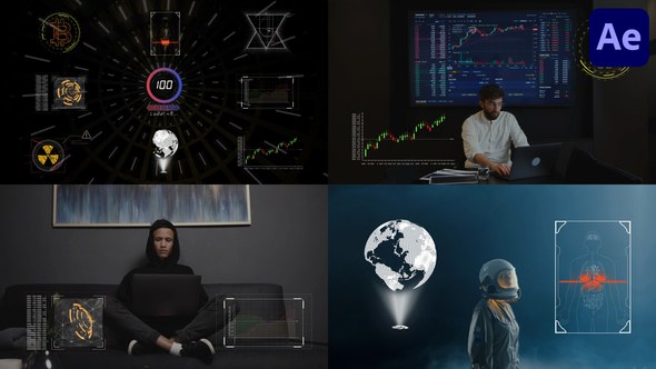 Videohive Digital Futuristic Interface Pack for After Effects Elements template preview