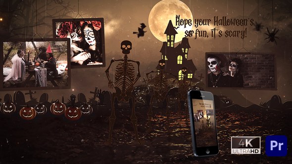 Halloween Intro Skeleton Dance Premiere Pro Premiere Pro template preview
