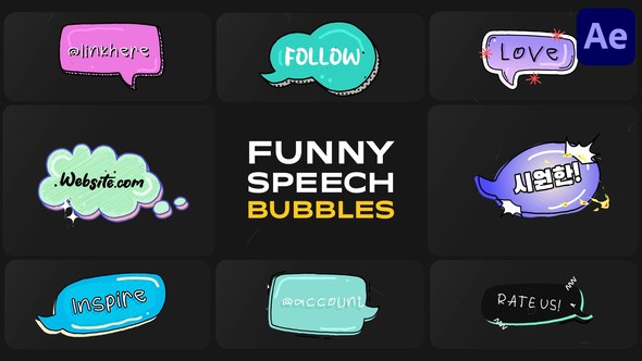 Videohive Funny Speech Bubbles for After Effects Elements template preview