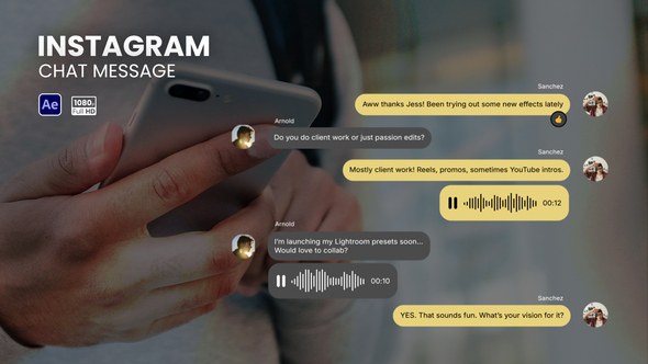Videohive Instagram Chat Message Elements template preview