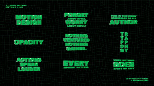 Videohive 3D Typography Titles Titles template preview