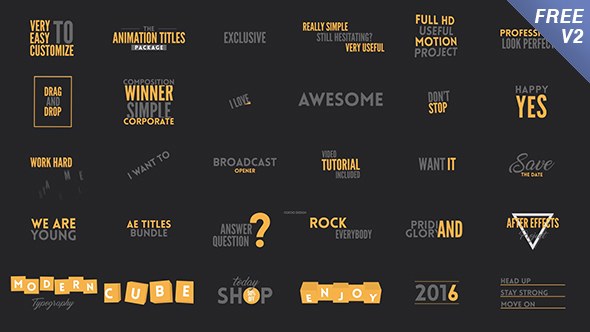 Texts Animation Bundle Video Displays template preview