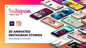 20 Animated Instagram Stories Video Displays template preview
