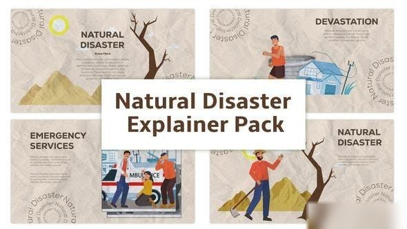 Videohive Natural Disaster Explainer Animation Scene Pack Elements template preview