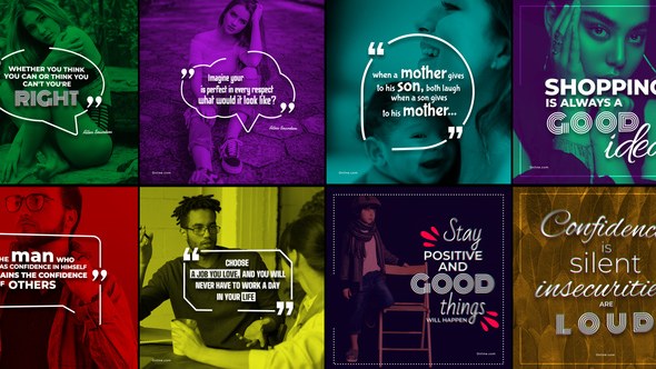 Videohive 20 Qoutes Titles Instagram Pack 2 Titles template preview