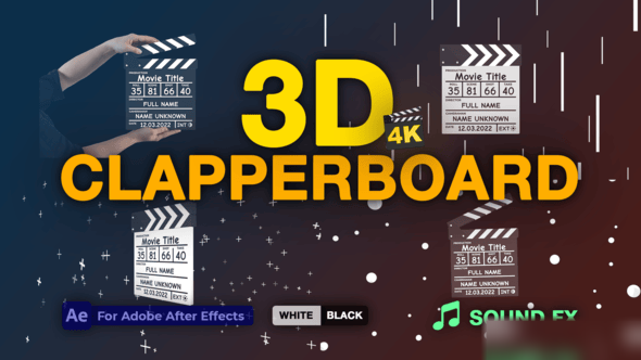 Videohive Clapperboard 3D | AE Elements template preview