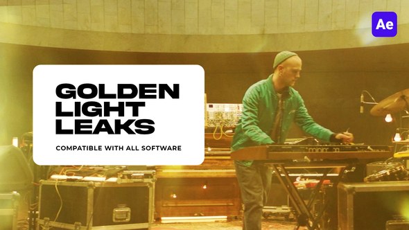 Videohive Golden Light Leaks for After Effects Elements template preview
