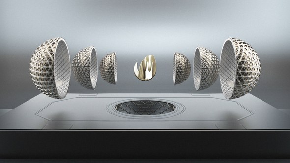 Videohive Futuristic 3D Gold Logo Reveal Logo Stings template preview