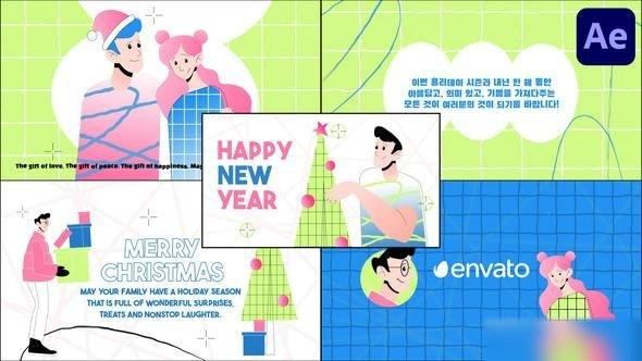Videohive Christmas Typography Slides for After Effects Openers template preview