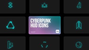 Videohive Cyberpunk HUD Icons 07 for After Effects Elements template preview
