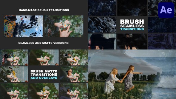 Videohive Hand-Made Brush Transitions And Overlays | After Effects Elements template preview