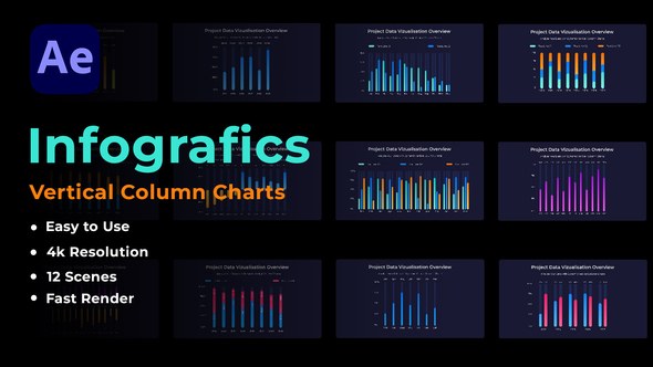 Videohive Vertical Column Charts Infographics template preview