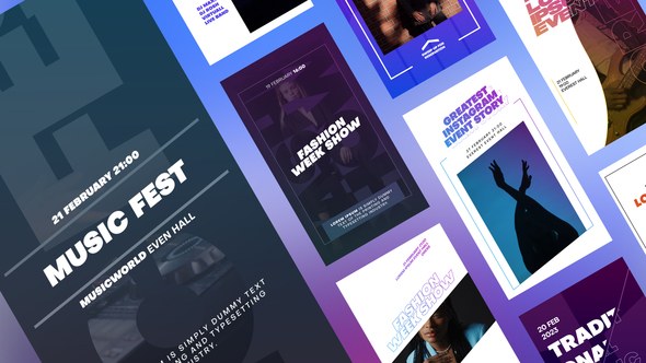Videohive Instagram Event Stories Titles template preview