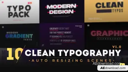 10 Clean Typography Scenes Video Displays template preview