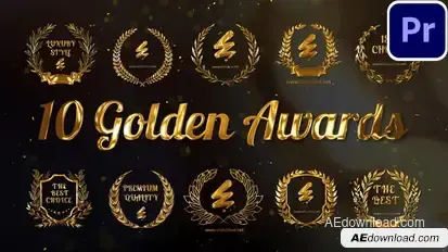 10 Golden Awards MOGRTs For Premiere Pro Premiere Pro template preview