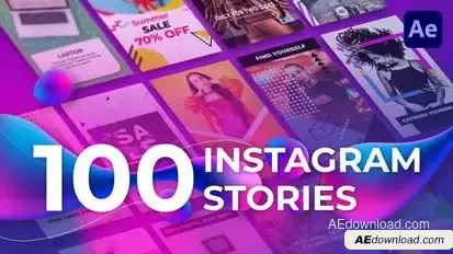 100 Instagram Stories Video Displays template preview