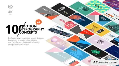100 Motion Typography Concepts v2 Video Displays template preview