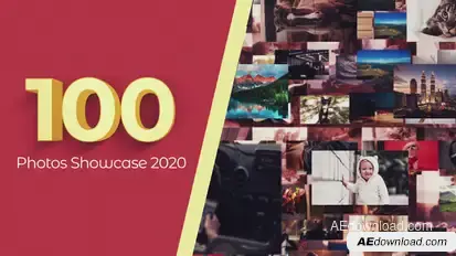 100 Photos Showcase Intro Video Displays template preview