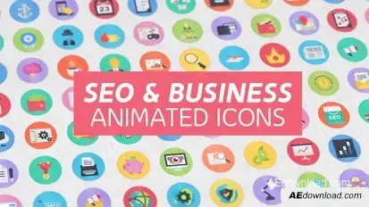100 Seo & Business Modern Flat Animated Icons Video Displays template preview