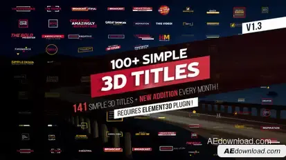 100+ Simple 3D Titles V1.3 Video Displays template preview