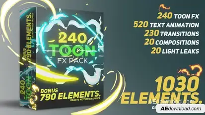 1030 Toon FX And Elements Pack Video Displays template preview