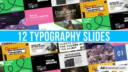 12 Typography Slides Premiere Pro template preview