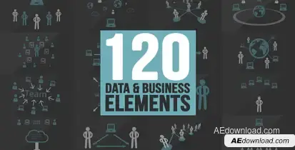 120 Element Icons People Video Displays template preview