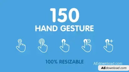 150 Animated Hand Gestures Video Displays template preview