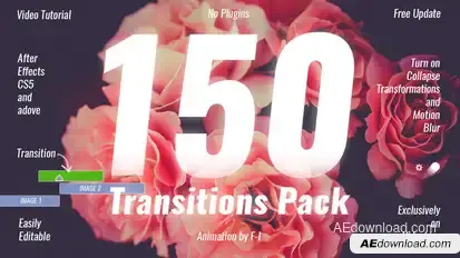 150 Transitions Pack Video Displays template preview