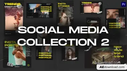 15in1 Social Media Collection 2 Mogrt Premiere Pro template preview