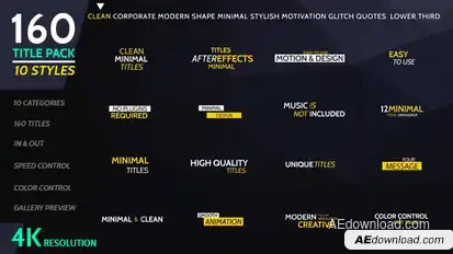 160 Titles Pack Different Styles Video Displays template preview