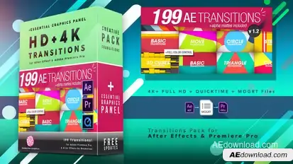 199 Transitions Pack Video Displays template preview