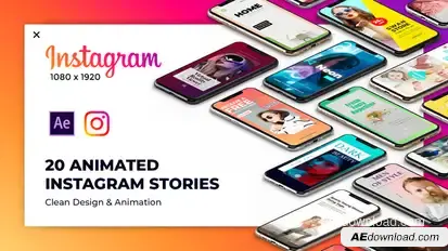 20 Animated Instagram Stories Video Displays template preview