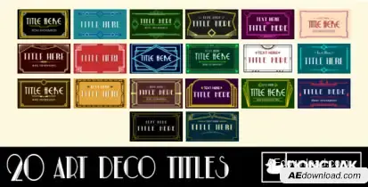 20 Art Deco Titles Video Displays template preview