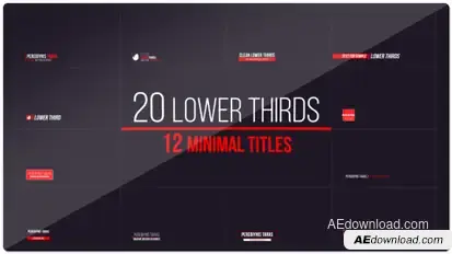 20 Lower Thirds and 12 Titles Video Displays template preview