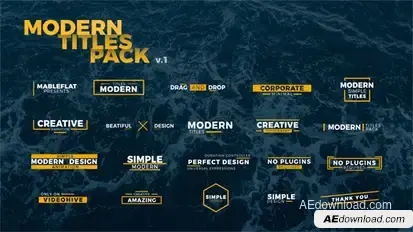 20 Modern Titles Video Displays template preview