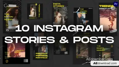 20in1 Instagram Stories & Posts Mogrt Premiere Pro template preview
