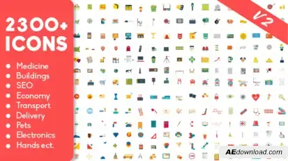 2300 Animated Icons Pack Video Displays template preview