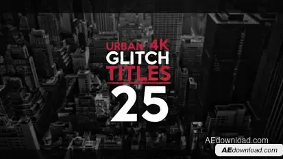 25 Urban Glitch Titles Video Displays template preview