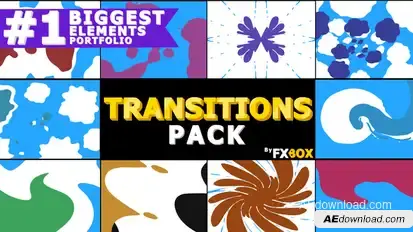 2D FX Liquid Transitions | After Effects Video Displays template preview