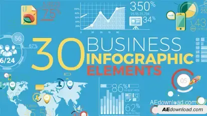 30 Business Infographic Elements Video Displays template preview