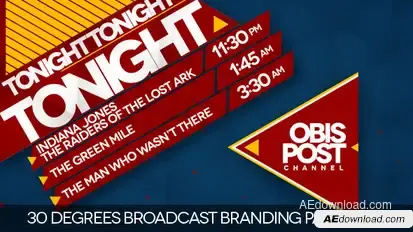 30 Degrees - Broadcast Branding Package Video Displays template preview