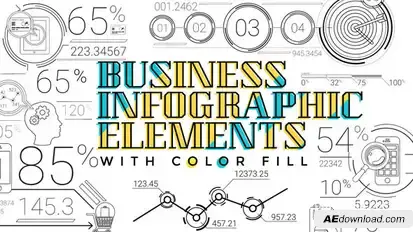 30 Line Infographic Elements Video Displays template preview