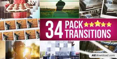 34 Transitions Pack Video Displays template preview