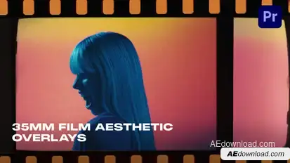 35mm Film Aesthetic Overlays Premiere Pro template preview