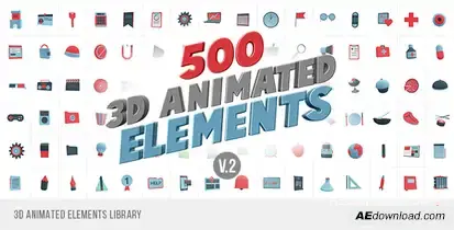 3D Animated Elements Library Video Displays template preview