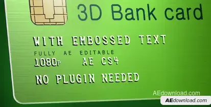 3D Bank Card with Embossed Text Video Displays template preview